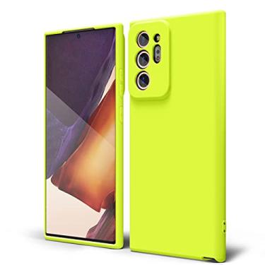 Imagem de oakxco Capa projetada para Samsung Galaxy Note 20 Ultra 2020 de silicone, cor brilhante neon vibrante, capa de telefone de gel de borracha macia para mulheres e meninas, fina, fina, flexível, protetora, TPU de 6,9 polegadas, amarelo neon
