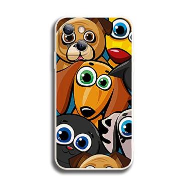 Imagem de Capa para iPhone 14, capa engraçada de animais cães veados para iPhone 14 para homens mulheres adolescentes, design gráfico moderno de silicone macio [proteção da câmera] capa à prova de choque para