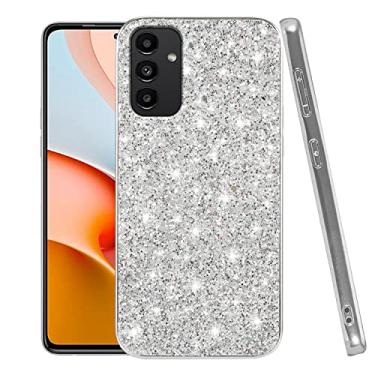 Imagem de Compatível com Samsung A15 Capa com glitter à prova de choque, para Samsung Galaxy A15 5g Capa de telefone Bling Sparkly TPU e PC Silicone Brilhante Menina Mulher Fina Capa Protetora (Prata)