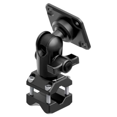 Imagem de Tackform Suporte GPS/sintonizador preto para motocicleta - padrão AMPS de 4 furos | Braçadeira de barra universal serve para barra transversal de 9,5 mm - 1,5 cm, encosto de cabeça | Alumínio |