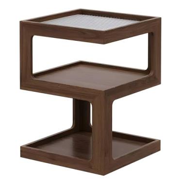Imagem de Mesa Lateral De Madeira Moderna, Mesa Lateral Com Espaço De Armazenamento, Mesa Final Para Sala De Estar, Sofá De Escritório, Sem Necessidade De Montagem (Color : STYLE 2, Size : 15.74x15.74x21.25in