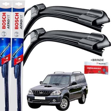 Imagem de Par Palheta Limpador Parabrisa Dianteiro Silicone Bosch Paleta Hyundai Terracam 2001 á→ 2006