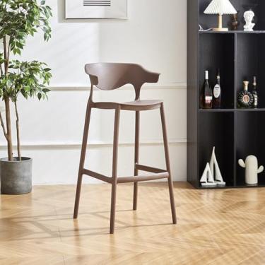 Imagem de Bancos de bar modernos, bancos de bar com encosto, elevador giratório ajustável a gás, banco de couro para café da manhã, balcão, cozinha e casa, H, 49 * 48 * 75 * 99 cm