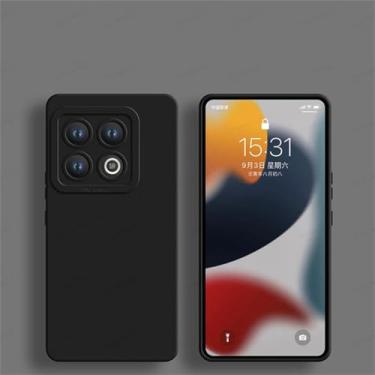 Imagem de Capa de telefone de silicone líquido quadrado para oneplus 9 9rt 9r 10 pro proteção de lente capa macia para oneplus 11 ace 2 12, preto, para oneplus 9 pro