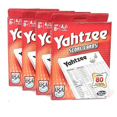 Imagem de Yahtzee - Cartões de pontuação de 80 folhas - Pacote com 4 (Unissexo, Clássico, 8 anos - Adulto)