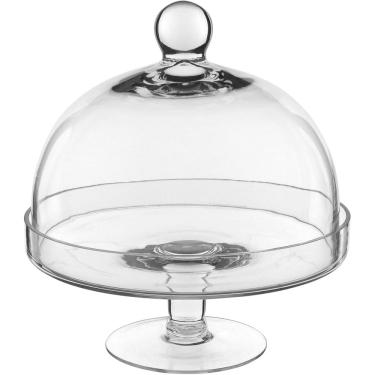 Imagem de PRATO BOLO COM PÉ COM TAMPA VIDRO 22x24x24cm TRANSPARENTE BOLEIRA