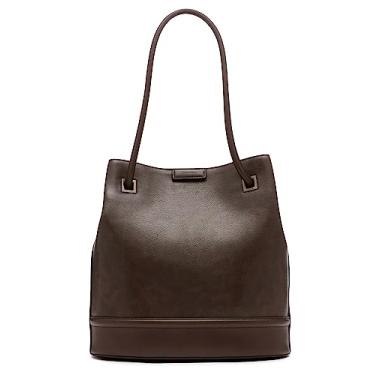 Imagem de Calvin Klein Bolsa feminina cinza – Norte/Sul, couro vegano, 2 bolsos, Java, One Size