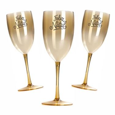 Imagem de Kit 15 Taças Vinho Drink 420ml Acrílica FELIZ NATAL - Aloha