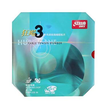 Imagem de Ppbigu Double Happiness NEO Hurricane 3 tênis de mesa borracha/borracha pingue-pongue, com película adesiva de manga borbulhante grátis, 2,1 mm (40, vermelho)