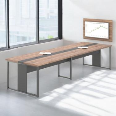 Imagem de Mesa de Reunião com Painel para TV Madri Noce Preto