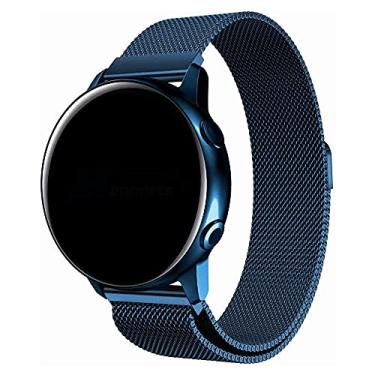 Imagem de Pulseira 20mm Magnética Milanese compatível com Galaxy Watch Active 1 e 2 - Galaxy Watch 3 41mm - Galaxy Watch 42mm - Amazfit GTR 42mm - Amazfit GTS - Marca LTIMPORTS (Azul)