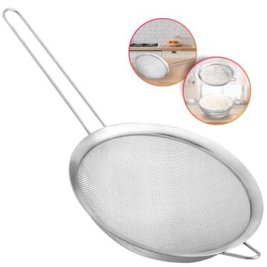 Imagem de Jogo De Peneira Em Aço Inox 20cm Farinha Coador Profissional - Paramou