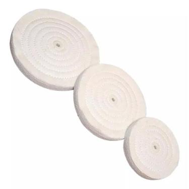 Imagem de 01 Roda Disco 4 OU 6 Pol Escova Polimento Pano Feltro Jeans (Brim) Pol