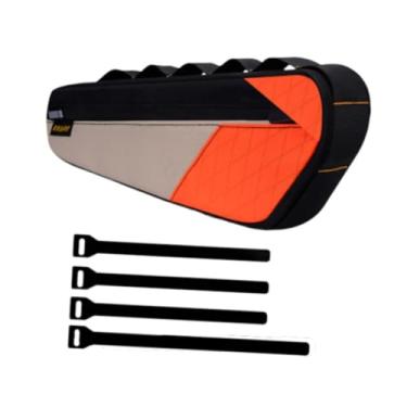 Imagem de Fancyes Bolsa para quadro de bicicleta sob o tubo Bolsa de armazenamento para telefone, carteira, chaves, ferramentas Pacote de acessórios para ciclismo Bolsa, Laranja