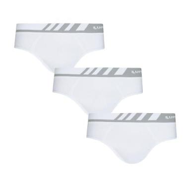 Imagem de Kit Com 3 Cueca Slip Lupo Microfibra Sem Costura 691, Branco, M