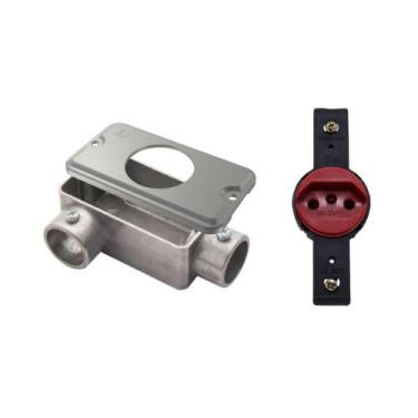 Imagem de Condulete LR+Tampa Cond Mod Redondo Wetzel+Tomada Transmóbil