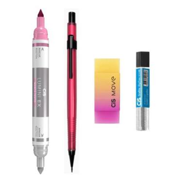 Imagem de Kit 4 Lapiseira NEON RS 0.5mm +Borracha +Grafite + Lumini Ex - Cis