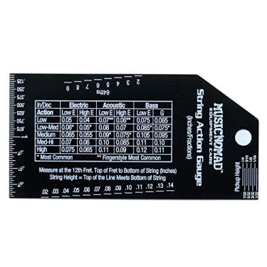 Imagem de MusicNomad Régua de calibre de ação de precisão para cordas de altura-métrica, SAE, 64th (MN602)