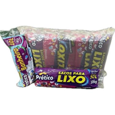 Imagem de Kit 10 saco de lixo em rolo 50 litro reforçado - E A COSTA 
