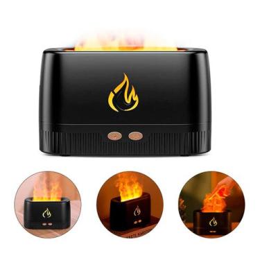 Imagem de Difusor Ultrassonico Umidifcador Flame Aromaterapia Fogo - DESERT ECOM