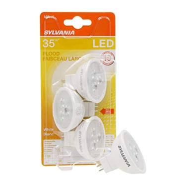 Imagem de SYLVANIA MR16 Lâmpada de LED holofote e spot, 5W, equivalente a 25W, não regulável, 350 lúmens, 3000 K, branca - pacote com 3 (79129)