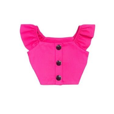 Imagem de Cropped Infantil Canelado Modinha Blogueira Meninas Estilosa - AK Fash