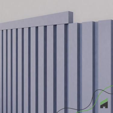 Imagem de Painel Ripado Cabeceira Quarto Cama Casal - Play Azul  - Meu Rodapé