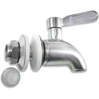 Imagem de Spigot de substituição de aço inoxidável para dispensador de bebidas com filtro de tela - chá de gelo, kombucha, limão - também funciona com sistemas de filtragem de água de porcelana de cerâmica e tipo berkey