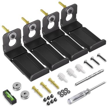 Imagem de MUAKIOY Suporte de barra de som, (2 conjuntos) suporte de parede para alto-falante sob TV, suporte de prateleira de barra de som resistente ajusta 8,6 cm - 14,7 cm para Samsung, Vizio, LG, Sony, JBL