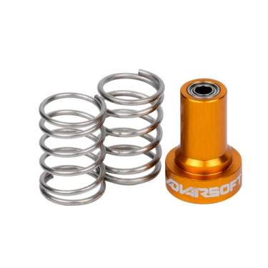 Imagem de ADV-AIRSOFT Guia de eixo de rolamento duplo para motor AEG, alumínio de usinagem CNC, reduz a vibração do eixo e o desgaste da engrenagem, inclui um guia de eixo e duas molas de aço inoxidável