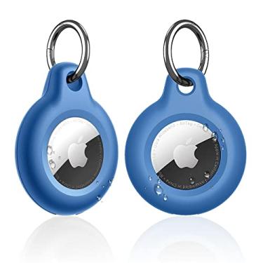 Imagem de Supfine Porta-Airtag à prova d'água, 2 unidades de chaveiro Air Tag, estojo protetor de corpo inteiro com chaveiro loop para Apple Tags, capa de Airtags IPX8 para carteira, bagagem, gato, cachorro,