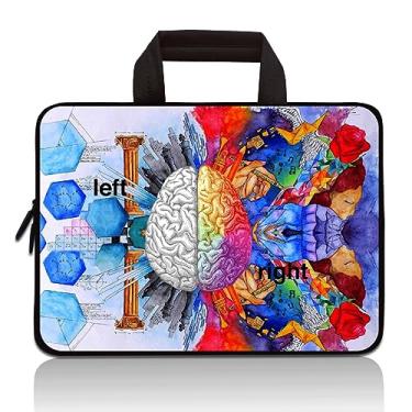 Imagem de HAPLIVES Bolsa de transporte universal para tablet infantil de 7 ~ 9 polegadas, portátil, neoprene com zíper, serve para iPad Mini 5 4 3 2 1, Galaxy Tab A 8.0 (lado esquerdo direito do cérebro)