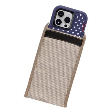 Imagem de Bolsa de proteção EMF tamanho grande compatível com iPhone 16 com bloqueio de radiação corporal 5G antiradiação PC Faraday bolsa de proteção para crianças grávidas RFID 5G (8,7 × 5,5 cm)