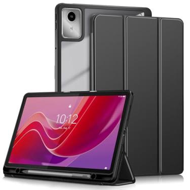 Imagem de Yiernuo Capa compatível com tablet Lenovo Tab M11 2023 TB-330FU / Lenovo Xiaoxin Pad 2024 TB-331FC de 11 polegadas, capa traseira transparente anticolisão com função despertar/hibernar automática,