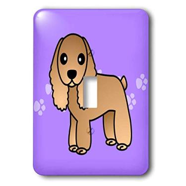 Imagem de 3dRose Lsp_15337_1 cm Bonito Tan Cocker Spaniel Roxo com Impressão de Patas Interruptor