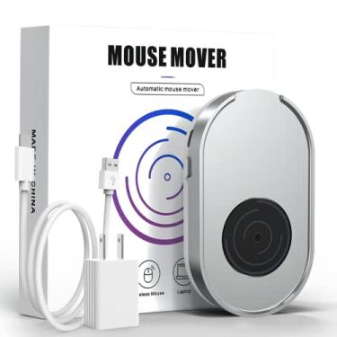 Imagem de Ergopollo Mouse Jiggler, dispositivo de movimentação de mouse indetectável Wiggler com cabo USB sem drive e adaptador 5V1A, move o mouse automaticamente, mantém a tela do PC ativa, prata