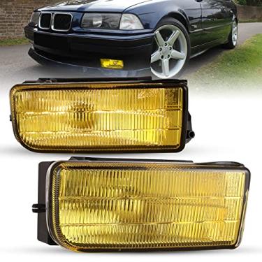 Imagem de Faróis de neblina compatíveis com BMW M3 (E36) Série 3 1992 1993 1994 1995 1996 1997 1998 1999 Conjunto de substituição de lâmpadas H1 12V 55W - 1 par (lente amarela)