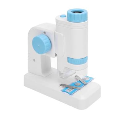 Imagem de Conjunto Portátil de Microscópio Infantil de Alta Definição, Fácil de Transportar e Armazenar, Adequado para Experimentos Científicos Escolares ou Ao Ar Livre (Azul)