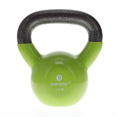 Imagem de Body Sport Kettlebell com alça de aço e sino de ferro fundido, 6,8 kg