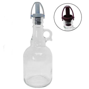 Imagem de Porta Azeite Vinagre de Vidro com Bico Dosador e Alça 500ml - Tijucas