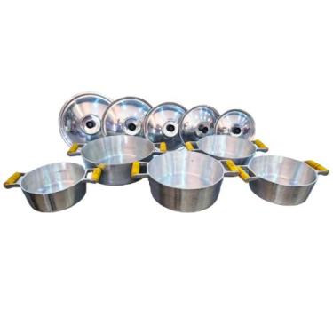 Imagem de Jogo Com 5 Panelas Em Aluminio Batido Num 16/18/20/22/24 - Mega Alumín