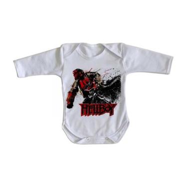 Imagem de body nenê criança roupa bebê manga longa HellBoy Pistol - Empório Dutr