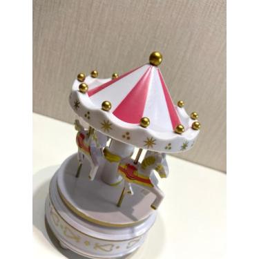 Imagem de Carrossel Musical Caixinha de Música Quarto Bebê  - CHARTI, BRANCO COM