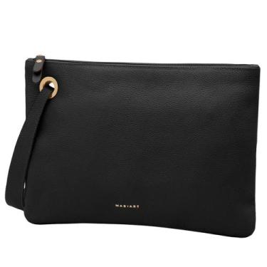 Imagem de Bolsa Carteira Clutch de Couro Mariart Azaleia, Preto