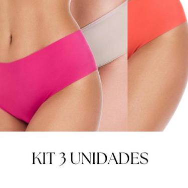 Imagem de Kit 3 Unidades - Calcinha Caleçon Corte A Laser - Não Marca - (UN) Bas
