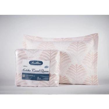 Imagem de Kit colcha jacquard montblanc folhagem rose 14 casal queen - Tapete Ma