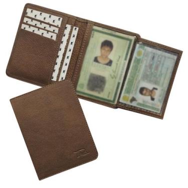 Imagem de Carteira Compacta Couro RFID Blocking 20-R Raffai Couros, Marrom