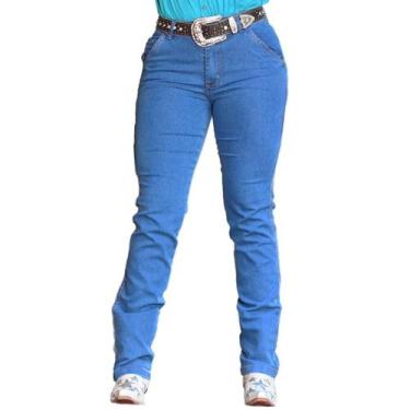Imagem de Calça Carpinteira Reta Jeans Feminina C/ Lycra Country Clara - Terra D