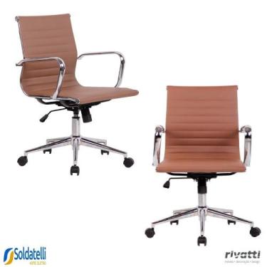 Imagem de Kit 2 Cadeiras Office Sevilha PU Baixa Várias Cores - Rivatti, Fendi