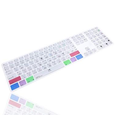 Imagem de MMDW Capa de teclado English Silicone Logic Pro X Shortcuts para iMac G6 MB110LL/B MB110LL/A A1243 teclado com teclado numérico (versão dos EUA e da UE)